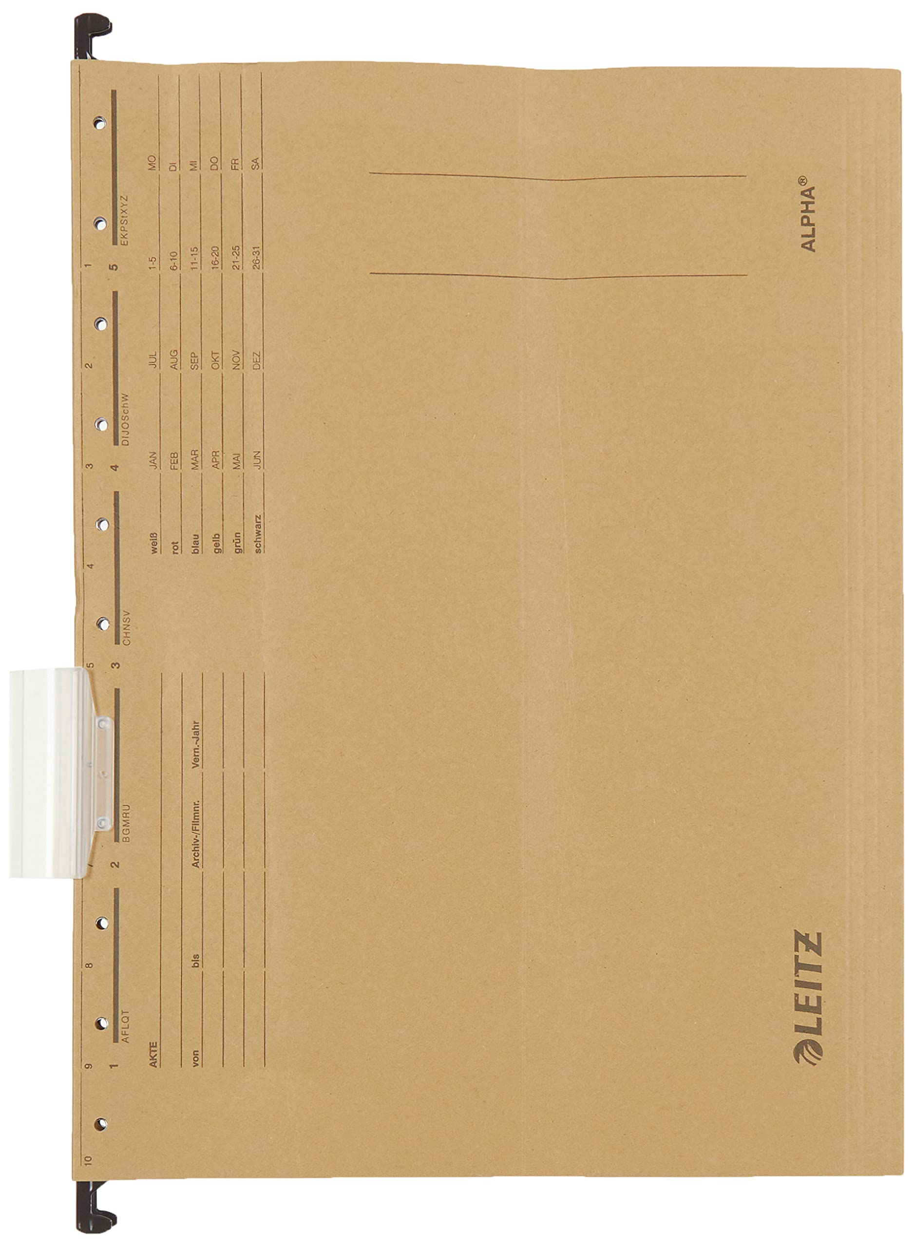 けいページ Leitz Alpha Askılı Dosya, Telsiz, A4, Kese Kağıdı Rengi, 10'lu